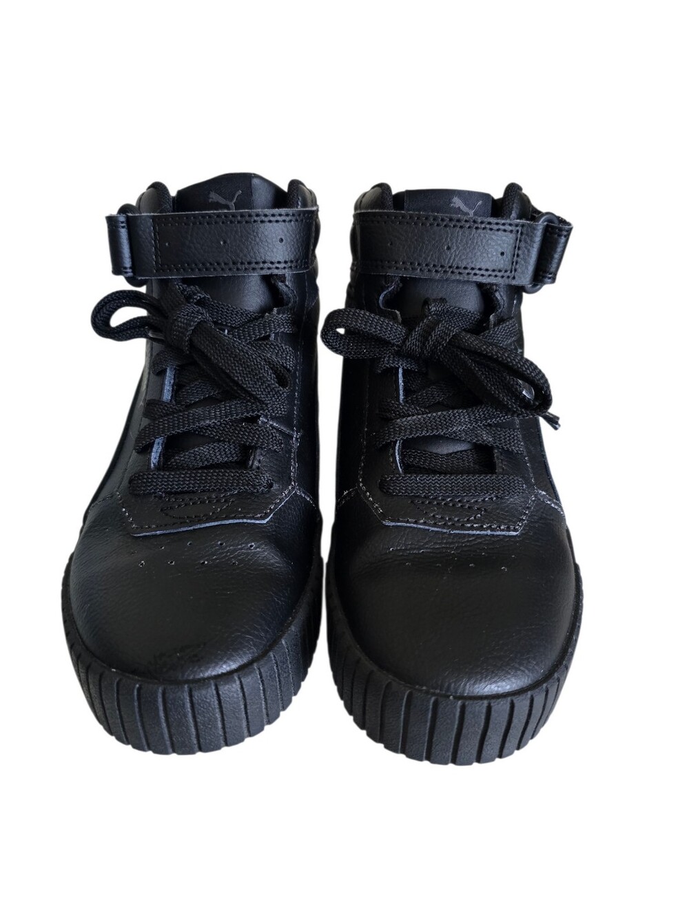 PUMA Carina 2.0 Mid Women's Arhletic Black Leather Sneakers - Picture 2 of 16